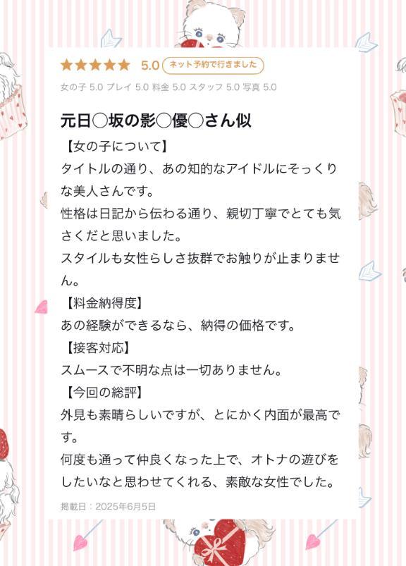 口コミありがとうございました<img class="emojione" alt="🕊️" title=":dove:" src="https://fuzoku.jp/assets/img/emojione/1f54a.png"/>
