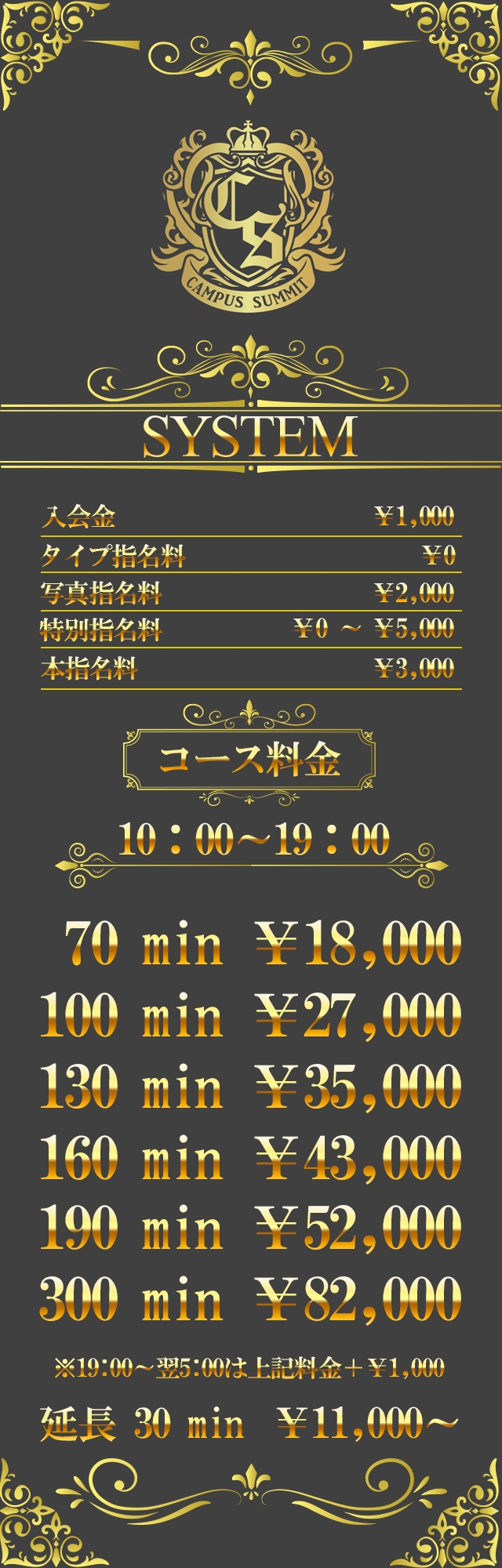 キャンパスサミット 船橋本店＿料金システム1