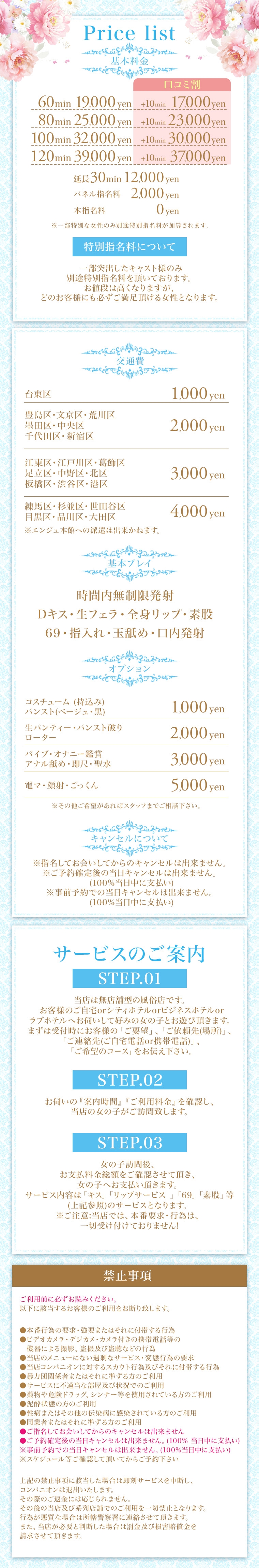 Chloe鶯谷・上野店 S級素人清楚系＿料金システム1