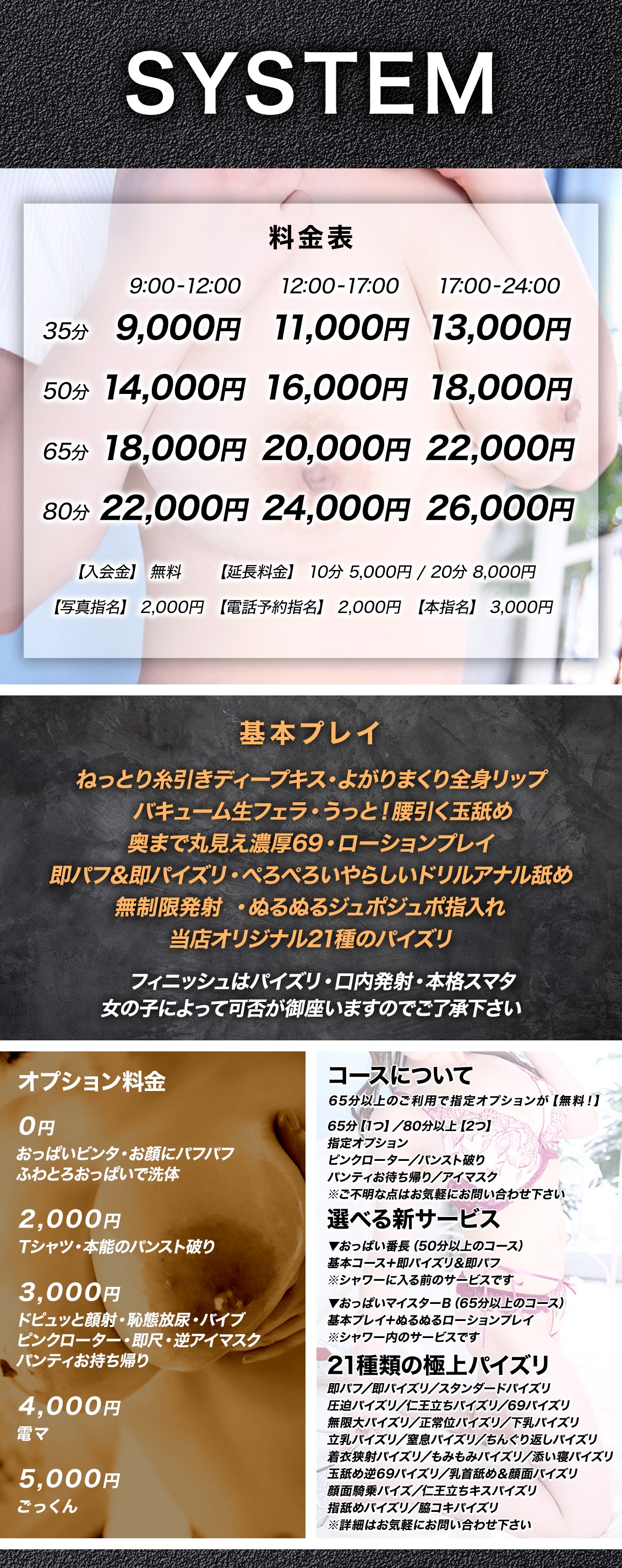 横浜パフパフチェリーパイ＿料金システム1