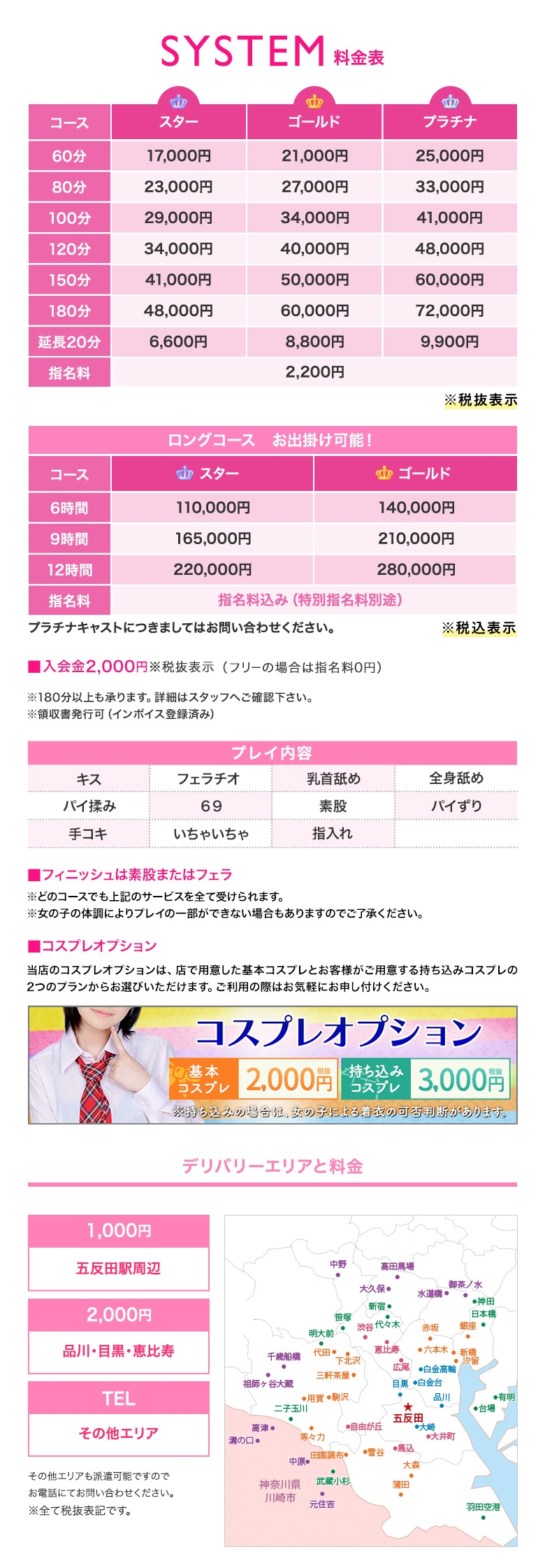 東京リップ五反田店（リップグループ）＿料金システム1