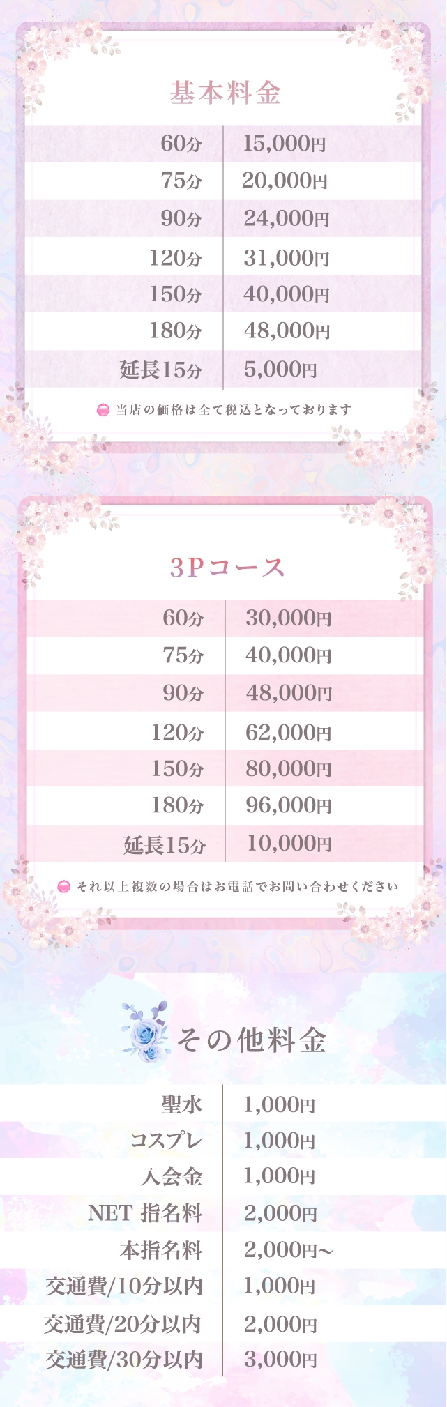 変態紳士倶楽部福岡店＿料金システム1