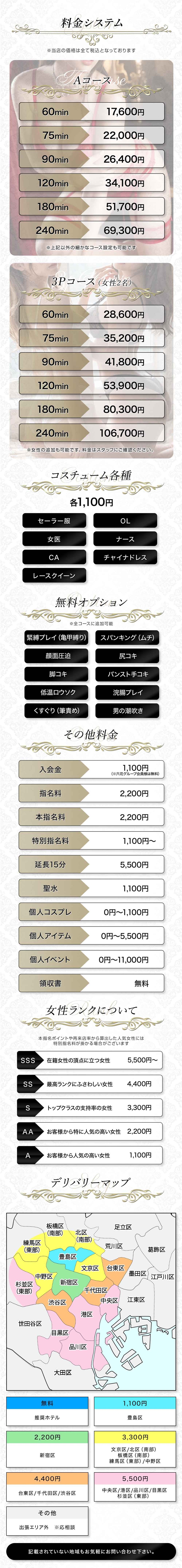Salon du M-えっちなお姉さんのM性感デリバリー-池袋店＿料金システム1