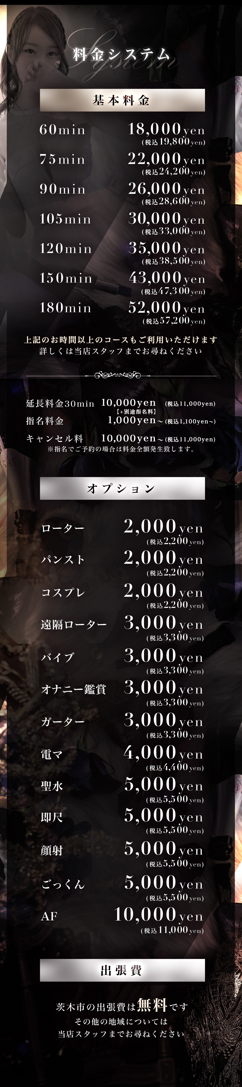 クラブ ブレンダ茨木・枚方店＿料金システム1