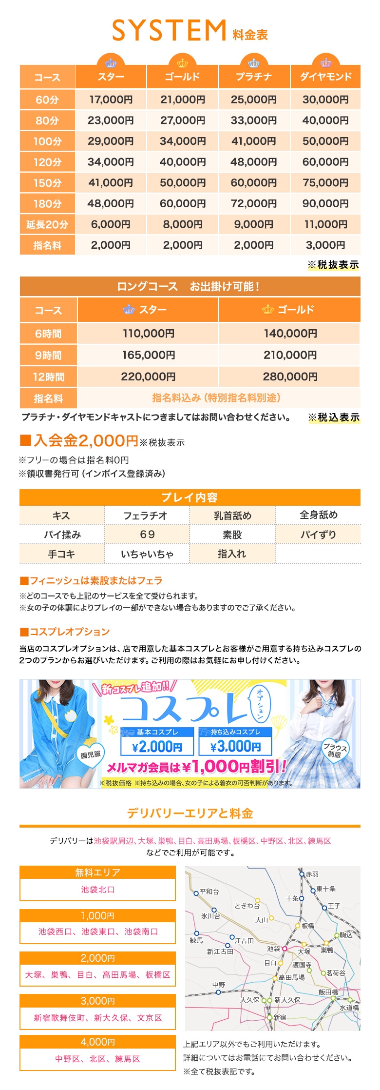 東京リップ 池袋店（リップグループ）＿料金システム1