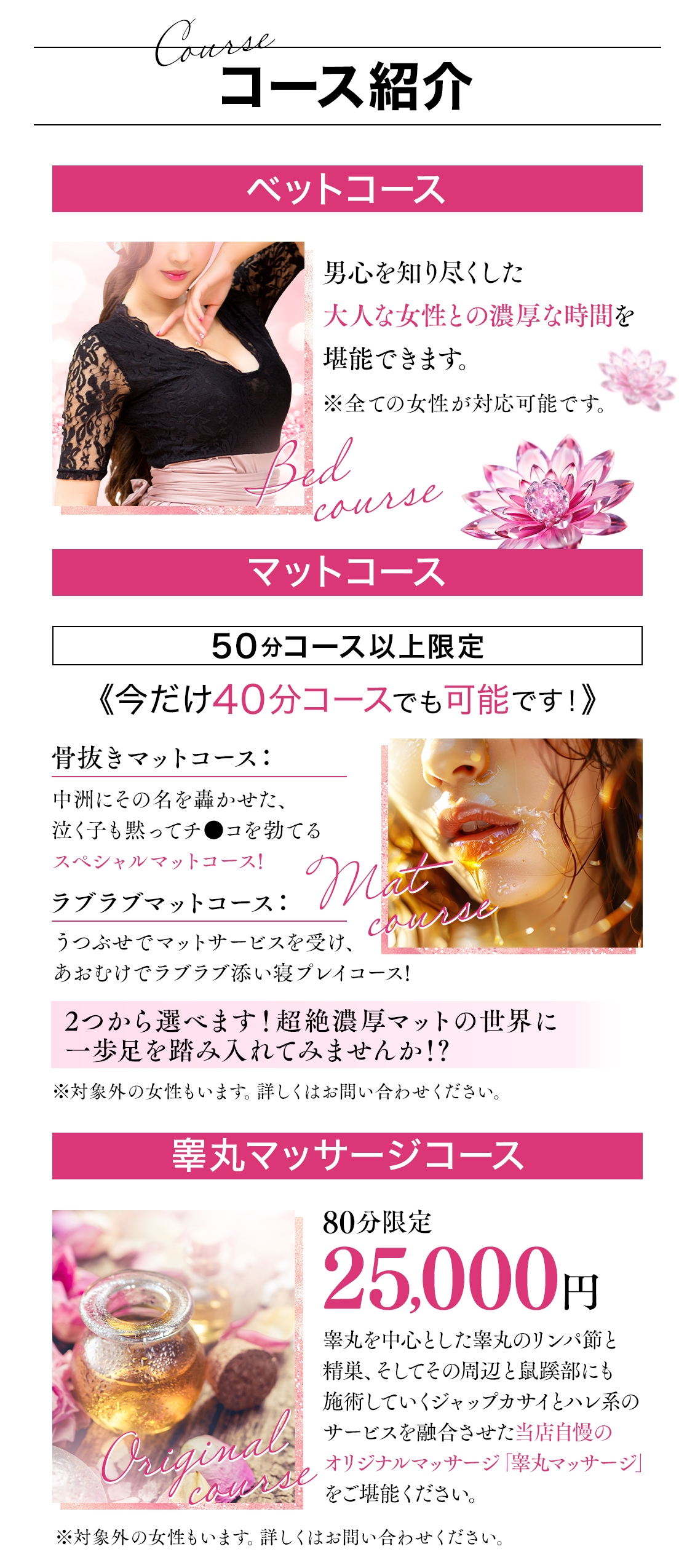 大人女子のちょっとHな専門店（熊本ハレ系）＿料金システム1