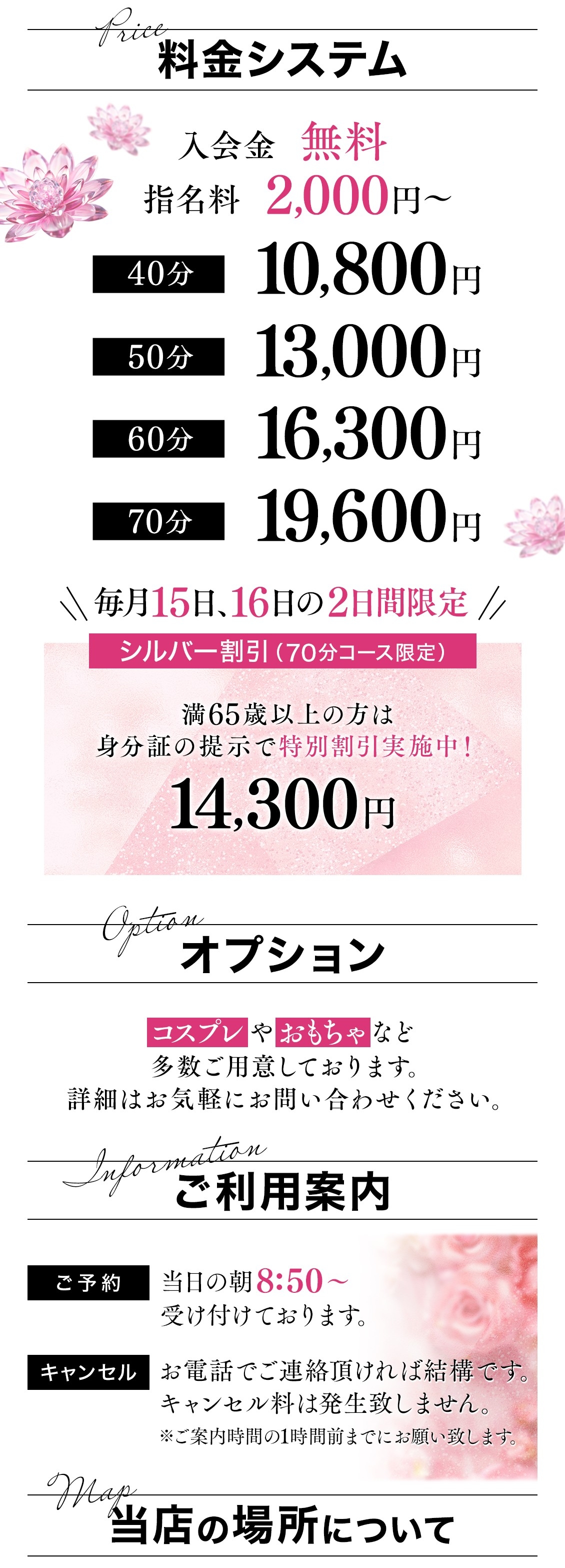 大人女子のちょっとHな専門店（熊本ハレ系）＿料金システム2