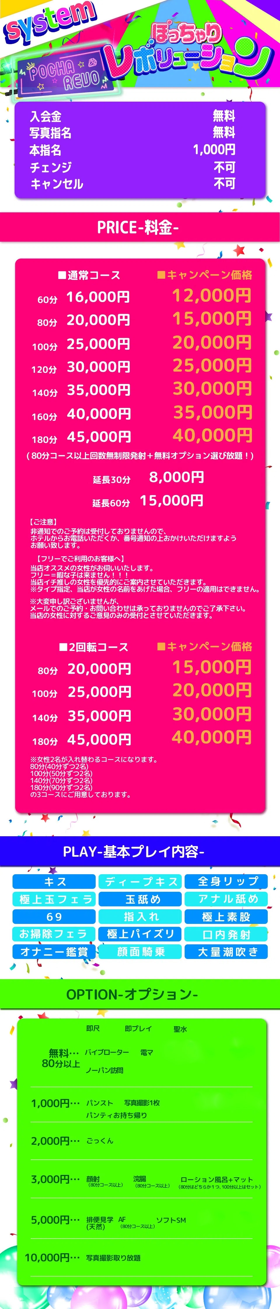 ぽっちゃりレボリューション＿料金システム1