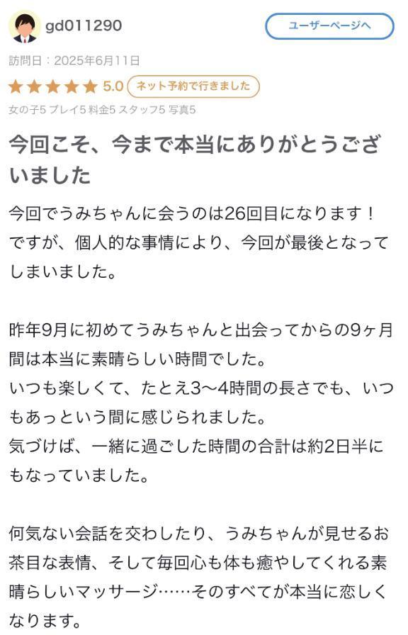 【お礼写メ日記】