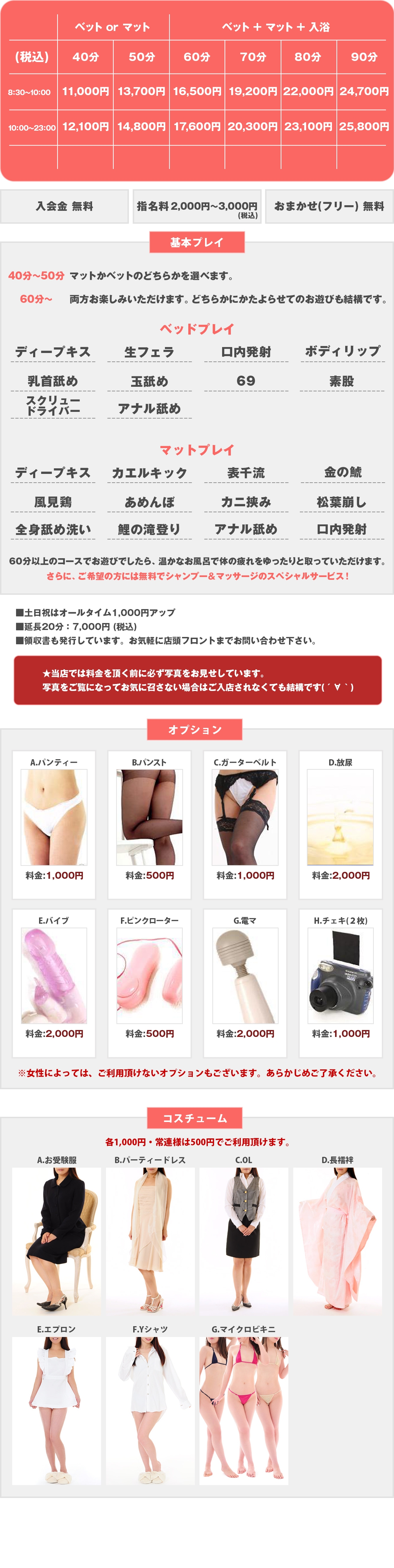 素敵な奥様（川崎ハレ系）＿料金システム1