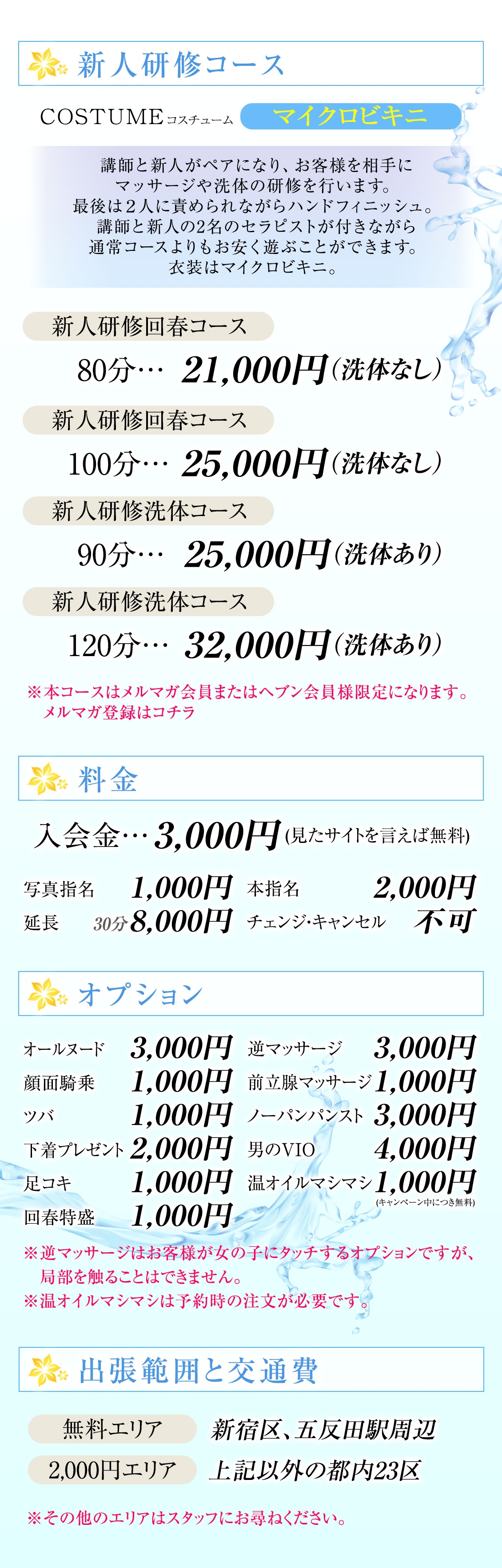マイクロビキニSPA TOKYO新宿＿料金システム2