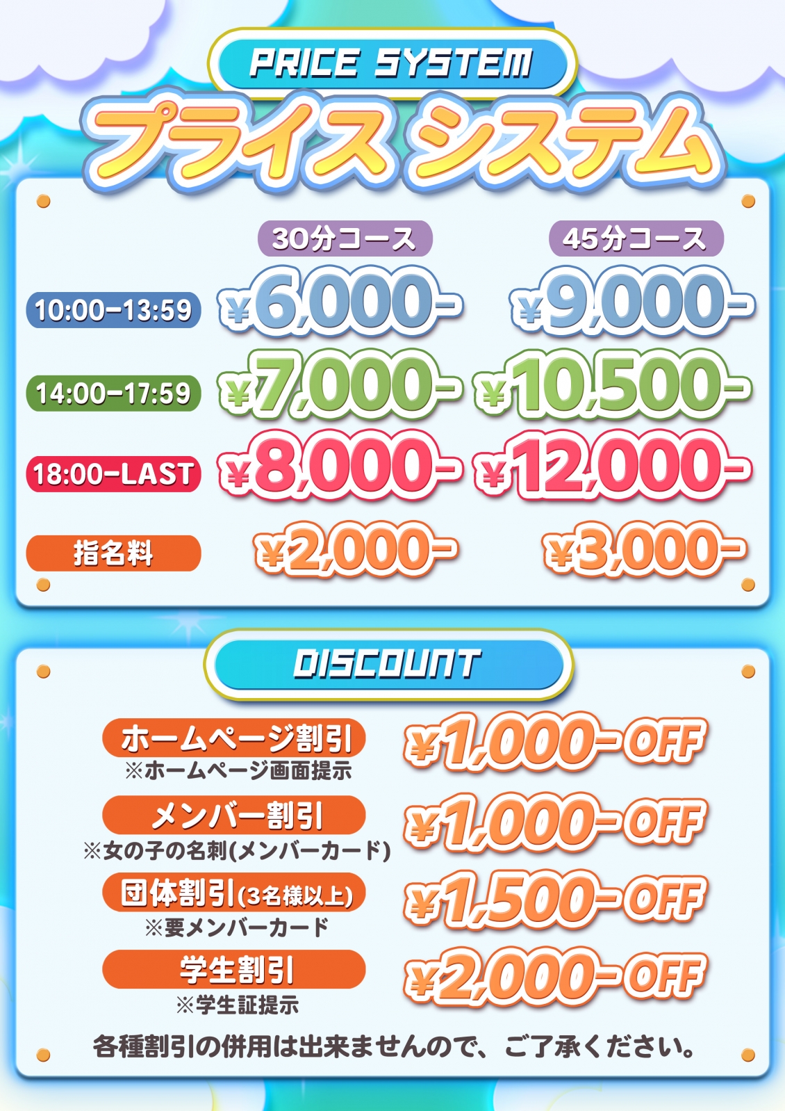 SEXYアイドルクラブ PLAYSTAGE＿料金システム1