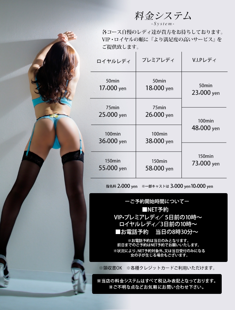 Royal LIPS VIP(ロイヤルリップスVIP)＿料金システム1