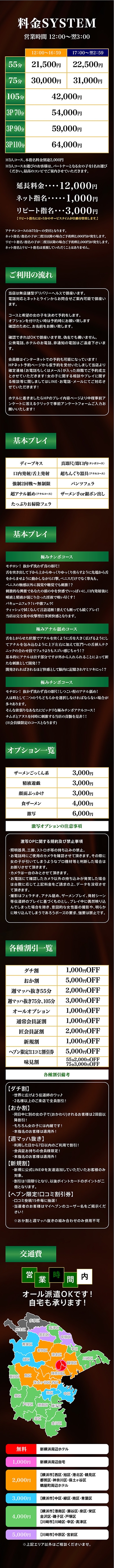 性の極み技の伝道師Ver.新横浜店＿料金システム1