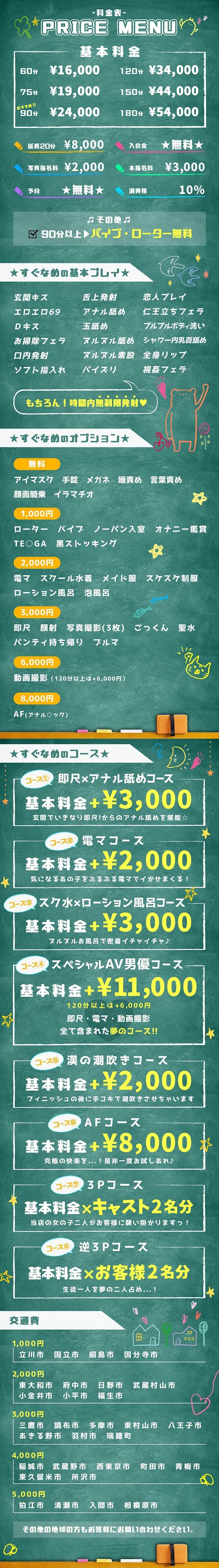 すぐ舐めたくて学園立川校～舐めたくてグループ～＿料金システム1