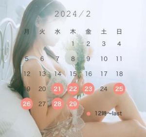 2月末までのスケジュール<img class="emojione" alt="🗓️" title=":calendar_spiral:" src="https://fuzoku.jp/assets/img/emojione/1f5d3.png"/>