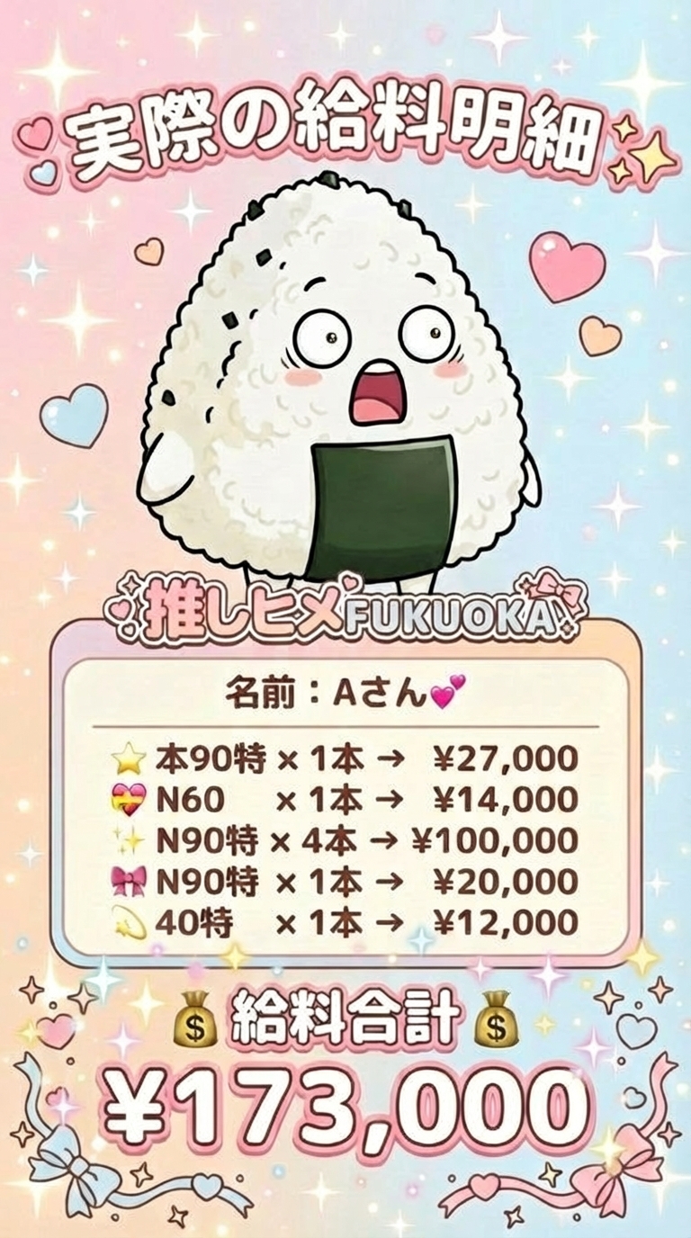 推しヒメ FUKUOKAの給与画像1