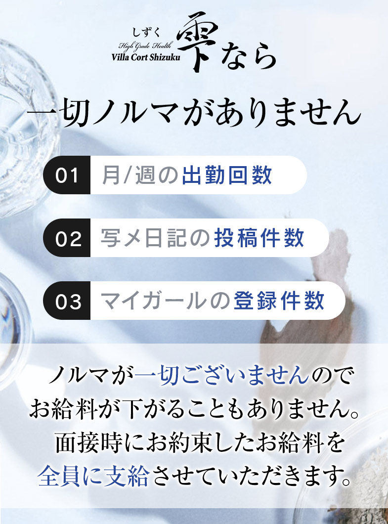 雫の一切のノルマなし！