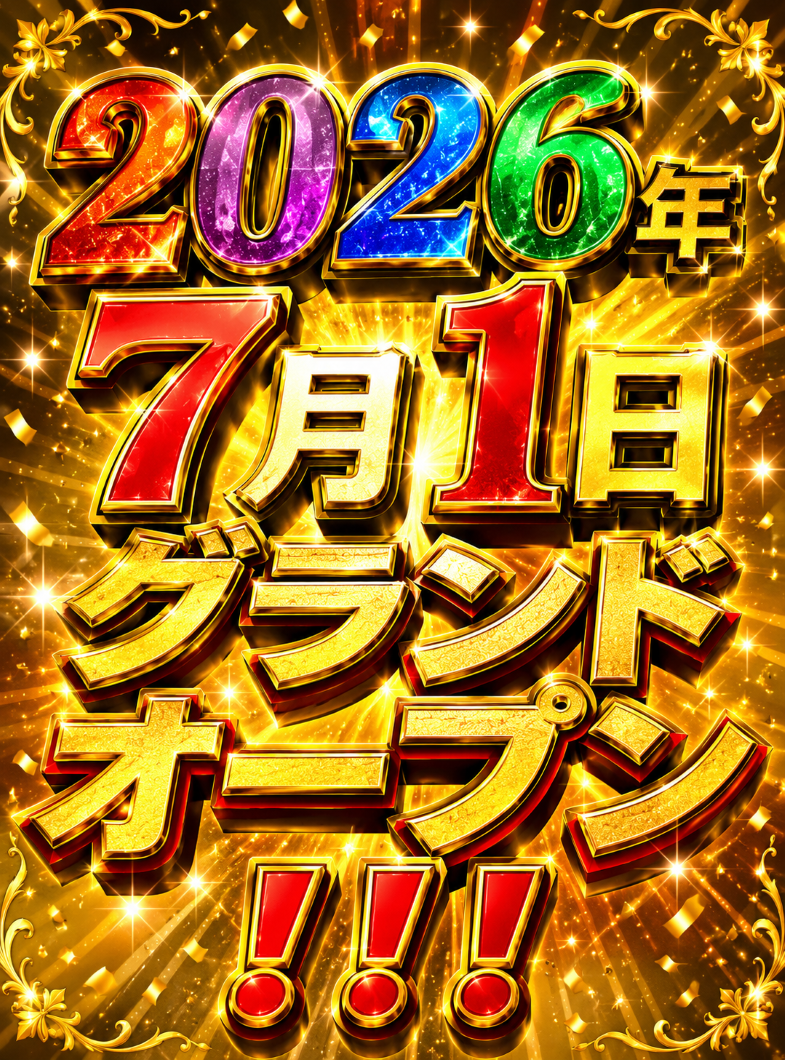 ホワイト宮殿の2026年7月1日グランドオープン！！！