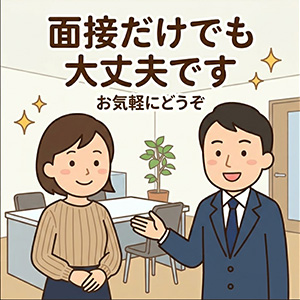 もちろん面接に来ていただくだけで大丈夫です。のアイキャッチ画像