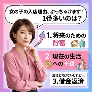 【女の子のリアル】入店理由で1番多いのは？最近の傾向をぶっちゃけます！のアイキャッチ画像