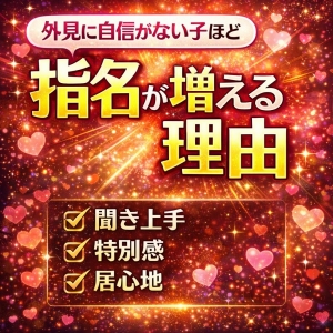 「外見に自信がない子ほど 指名が増える理由」のアイキャッチ画像