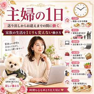 主婦の1日🕘送り出しからお迎えまでの間に働くのアイキャッチ画像