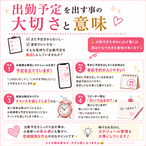 【出勤予定を出す事の大切さと意味】のアイキャッチ画像