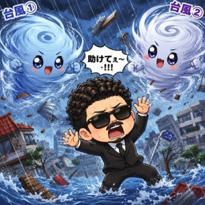 ダブル台風というか・・・バカップル台風('Д')のアイキャッチ画像