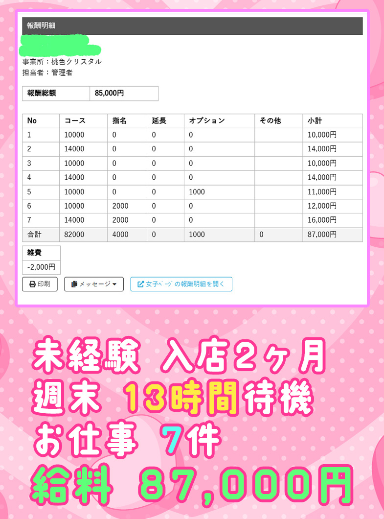 錦糸町桃色クリスタルの給与画像1