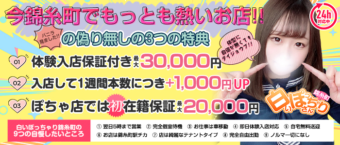 白いぽっちゃりさん 錦糸町店の体験入店求人画像