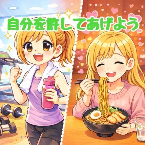 甘やかしてしまった自分を許してあげようのアイキャッチ画像