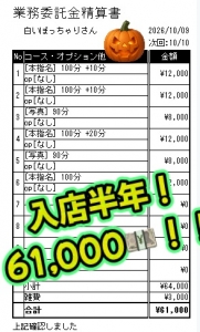 入店半年で61,000円！継続の結果。のアイキャッチ画像