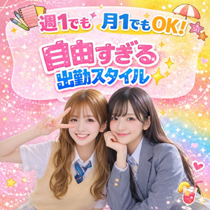 「週1月1でもOK！自由すぎる出勤スタイル✨」のアイキャッチ画像
