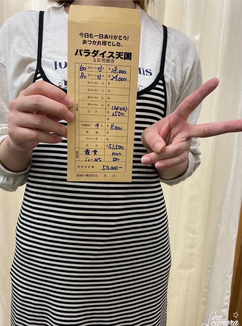 札幌パラダイス天国（札幌ハレ系）の気になる1日のお給料・夕方からのお仕事の場合！