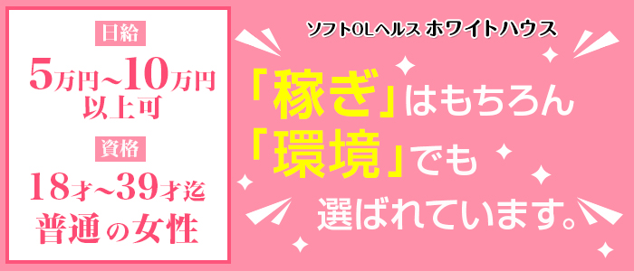 神奈川県
横浜市中区 (店舗型ヘルス)「
横浜 ホワイトハウス(ミクシーグループ)」
の高収入求人情報