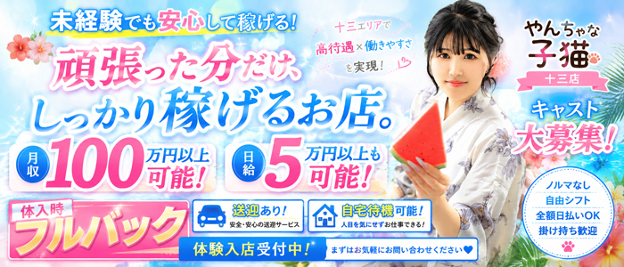 やんちゃな子猫 十三の求人画像